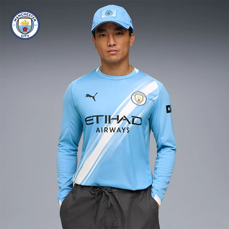 曼城 25/26赛季 男子主场球迷版长袖球衣吸湿速干短袖足球服上衣
