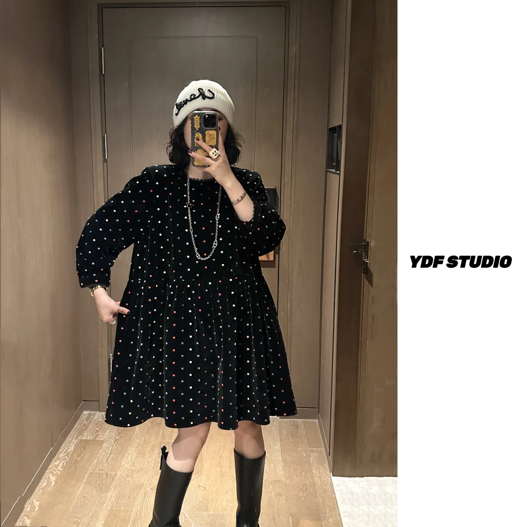 YDFSTUDIO小众【彩点裙】高定彩色波点元素设计减龄时尚宽松连衣裙