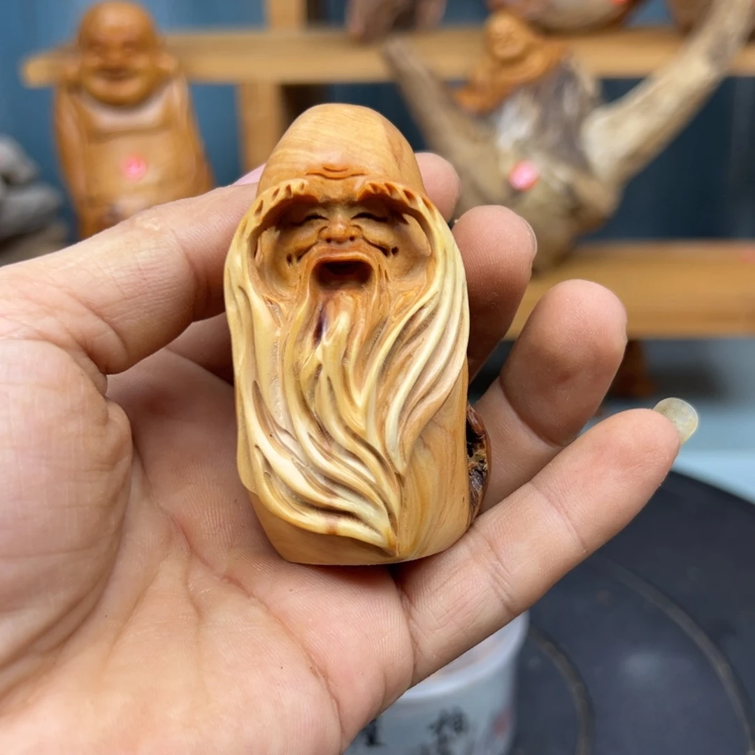 木熊*贝崖柏木摆件手把件
