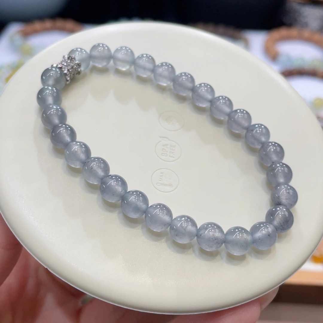 未镶嵌手链翡翠卡6.5黑冰
