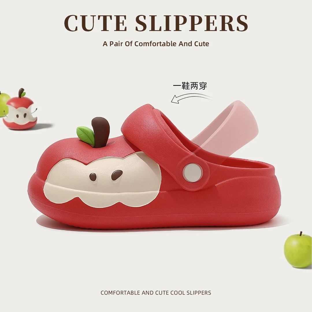 休闲森系可爱小苹果洞洞鞋新款爆款夏季户外日常舒适软底厚底防滑