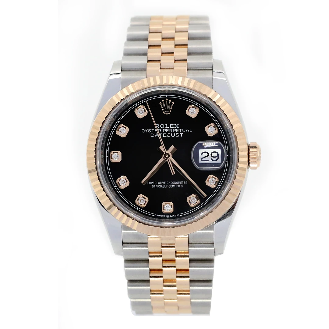 全新未使用 Rolex/劳力士 126231/36表径/黑盘钻刻/25年全套腕表