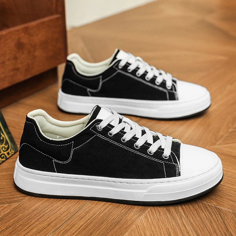 帆布鞋男鞋小众新款美式国潮运动休闲鞋软底低帮透气厚底青年板鞋