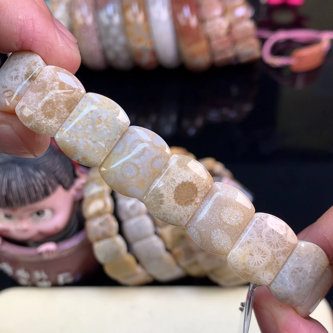 【闪购商品】颈饰未镶嵌硅化珊瑚（珊瑚玉）5号雏菊柠檬