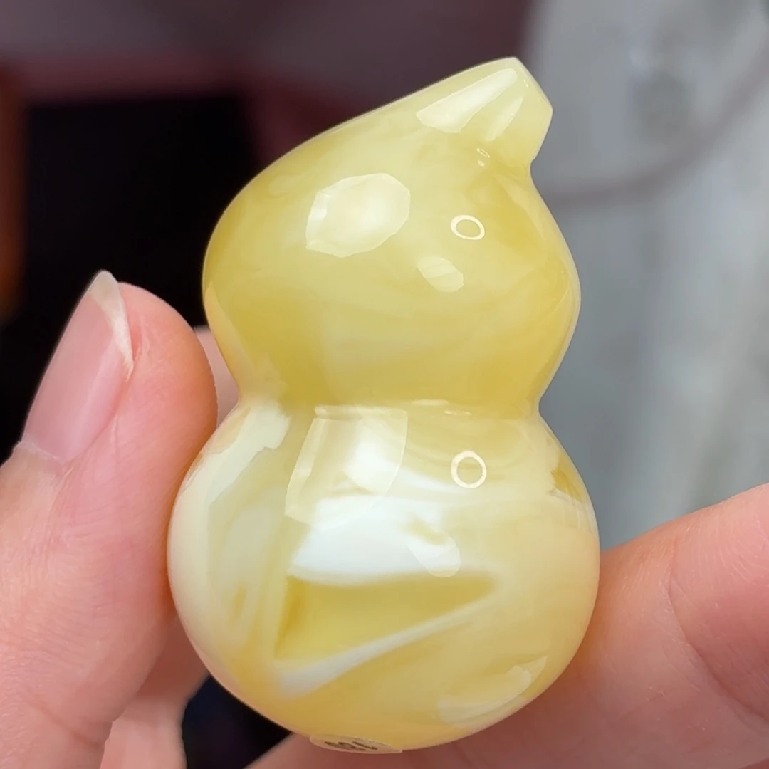 琥珀未镶嵌裸石妖花葫芦