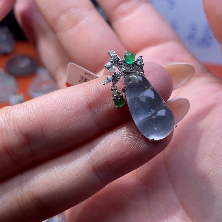 石英质玉银S925镶嵌颈饰