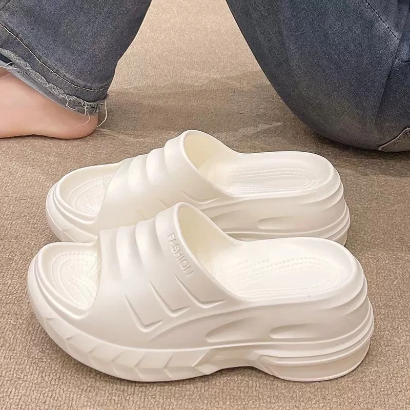 新疆包邮-增高厚底拖鞋-跟高8cm 不累脚！软底