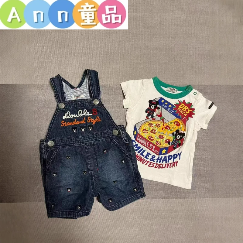 【全部现货】25夏季潮牌高定童装MIKI满绣黑熊图案背带裤+纯棉T恤