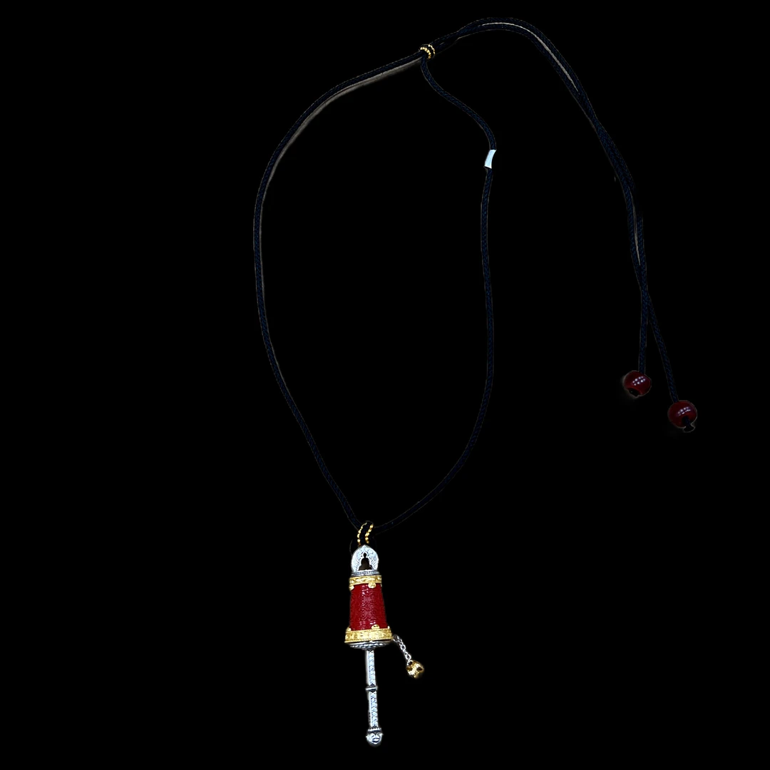 含辰砂工艺品V6973朱砂项链（转经筒），孤品