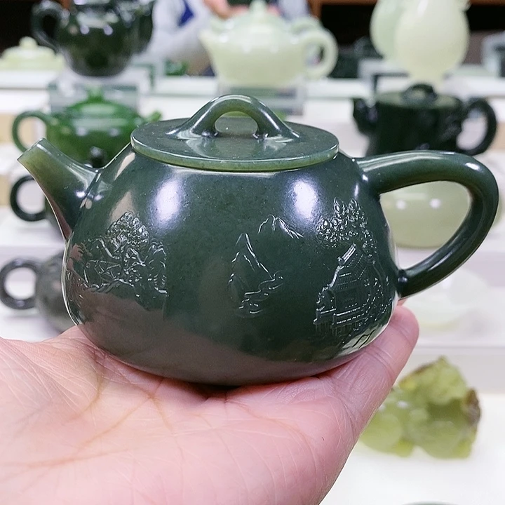 未镶嵌和田玉挂件茶壶170m l
