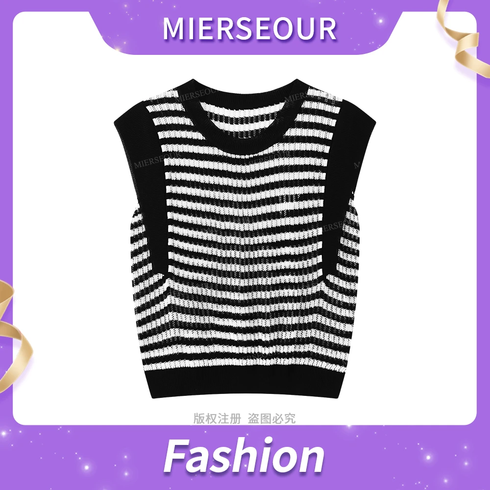 【基础穿搭】简约设计感拼色针织上衣7123-