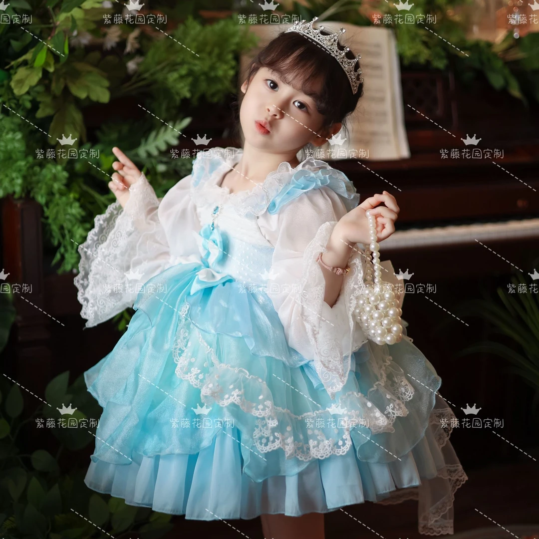 新款灰姑娘洛丽塔公主生日仙女洋气花童礼服纱裙子女童连衣裙