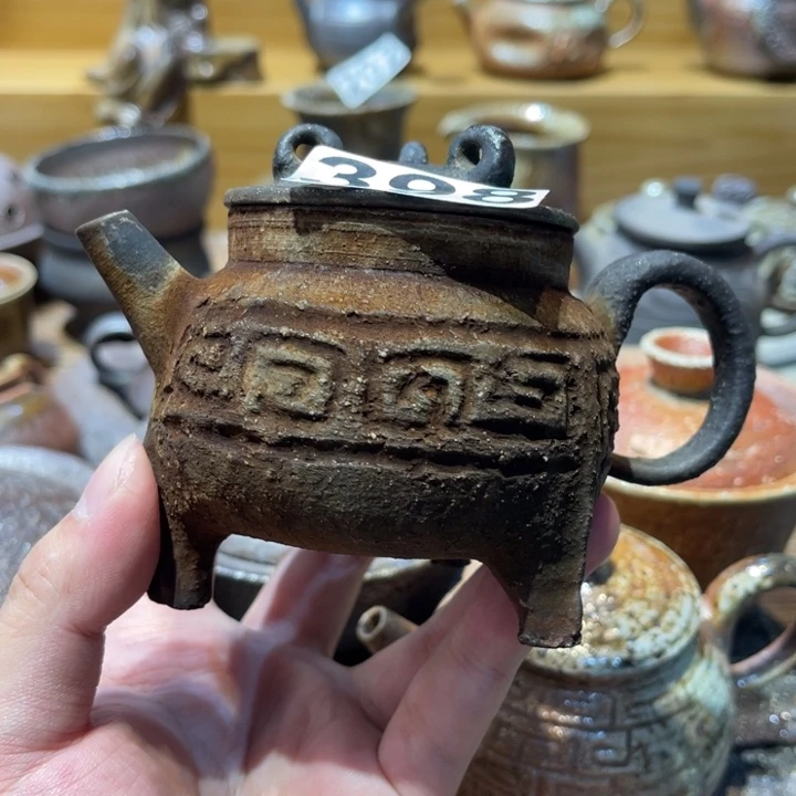蒙***茶手工制作柴烧茶壶398