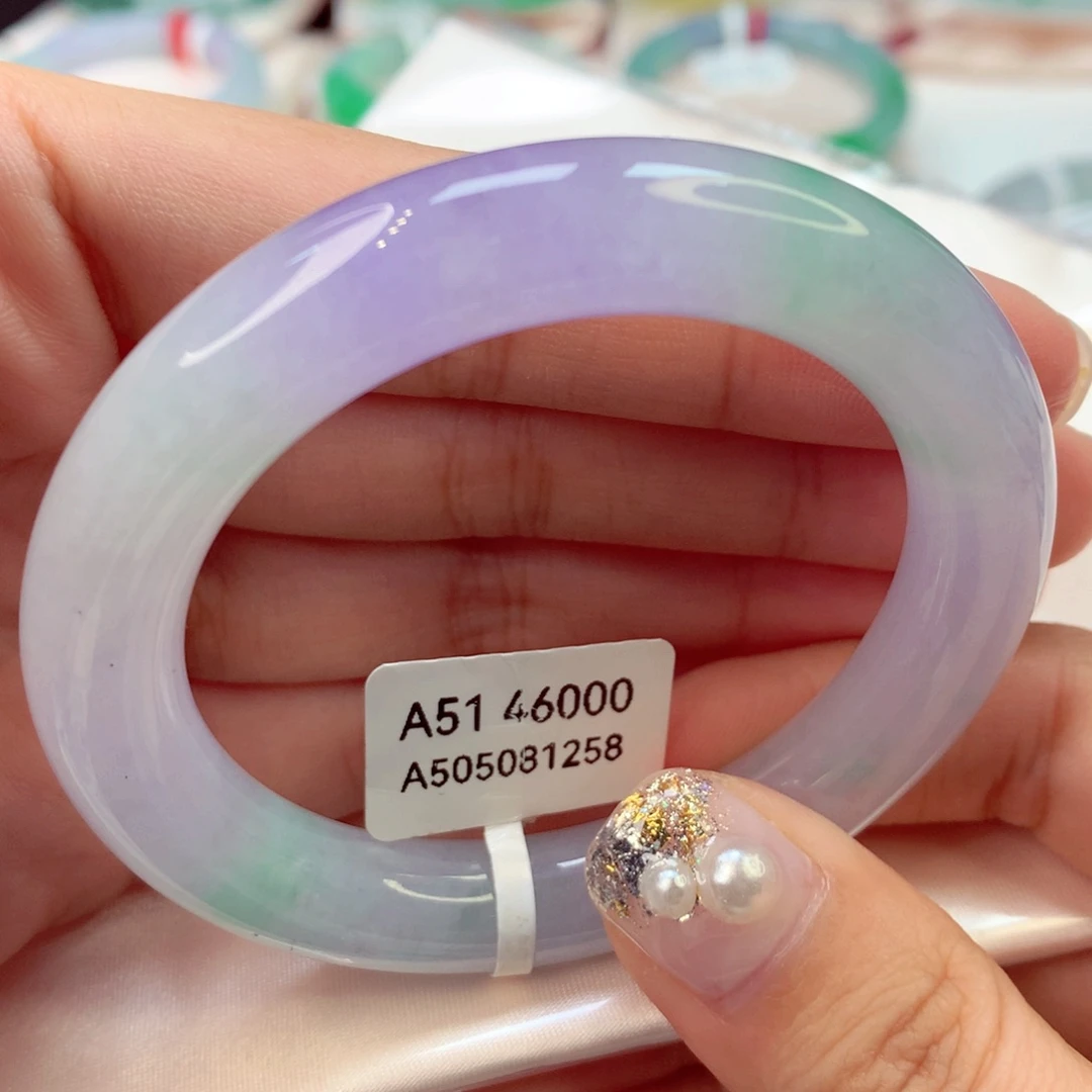 未镶嵌手镯翡翠41号圆条77