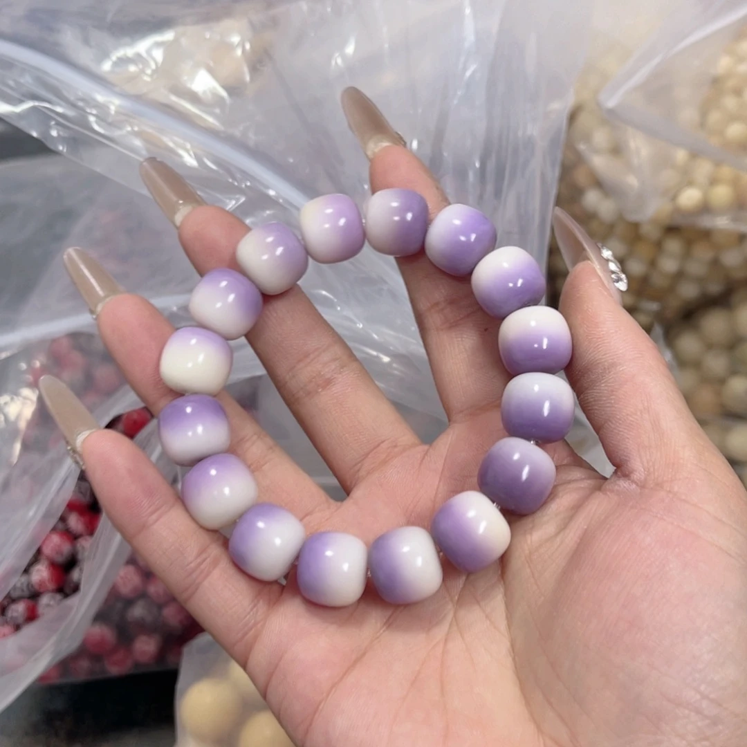 白玉菩提吊坠c14mm30颗。干磨紫飘大果