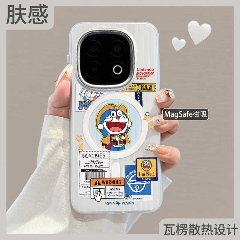 适用iqoo13手机壳爱酷15瓦楞磁吸vivoiqoo13外12超薄散热哆啦A梦