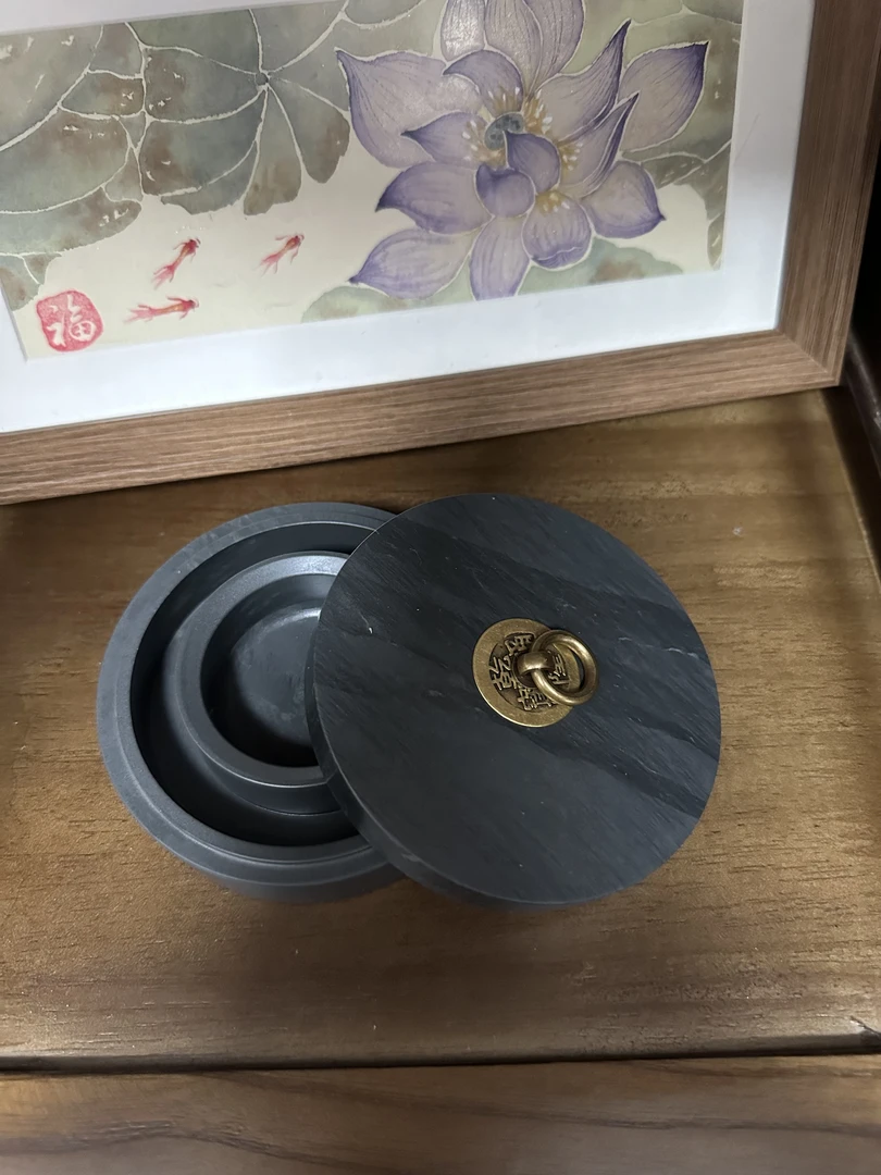 升级款双圈保湿防蒸发不干墨砚台毛笔书法专用带盖墨盒墨台墨盘