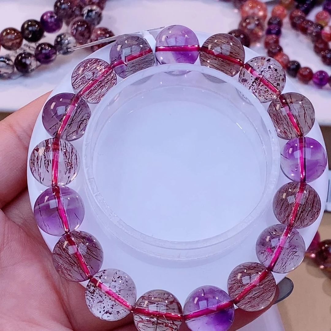 未镶嵌手链水晶黑加仑超七12+m