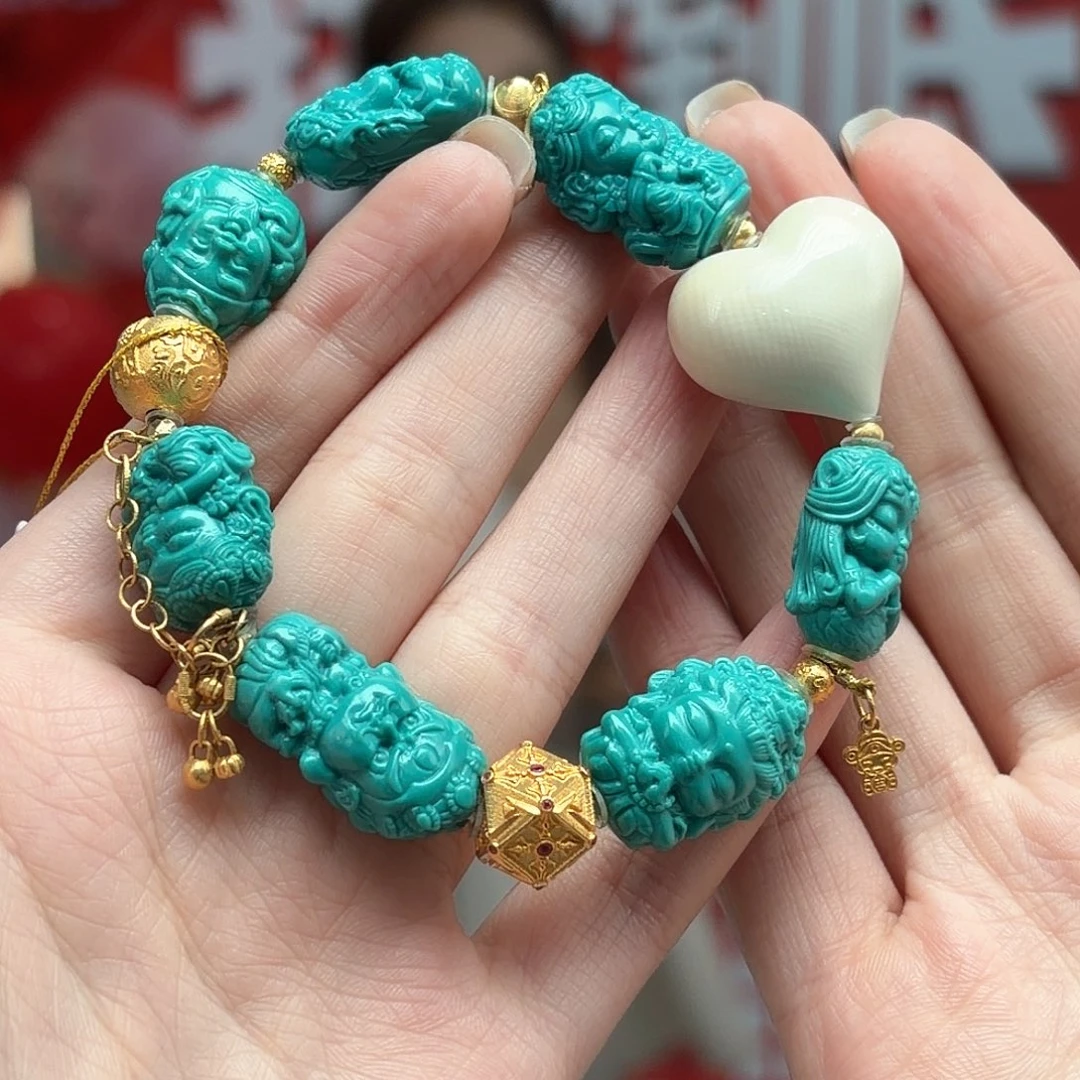 绿松石18K金镶嵌颈饰