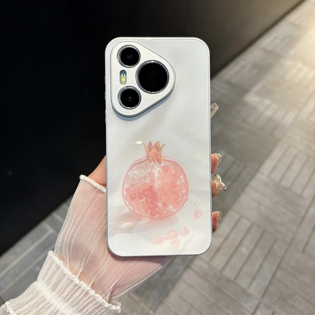 苹果/华为/oppo/vivo/小米 水晶石榴适用pura70肤感玻璃手机壳