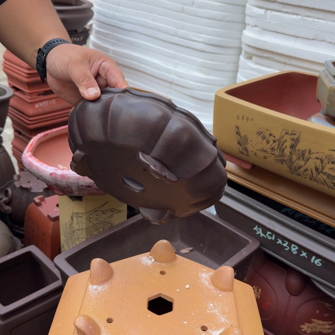 紫砂花盆，紫砂花盆