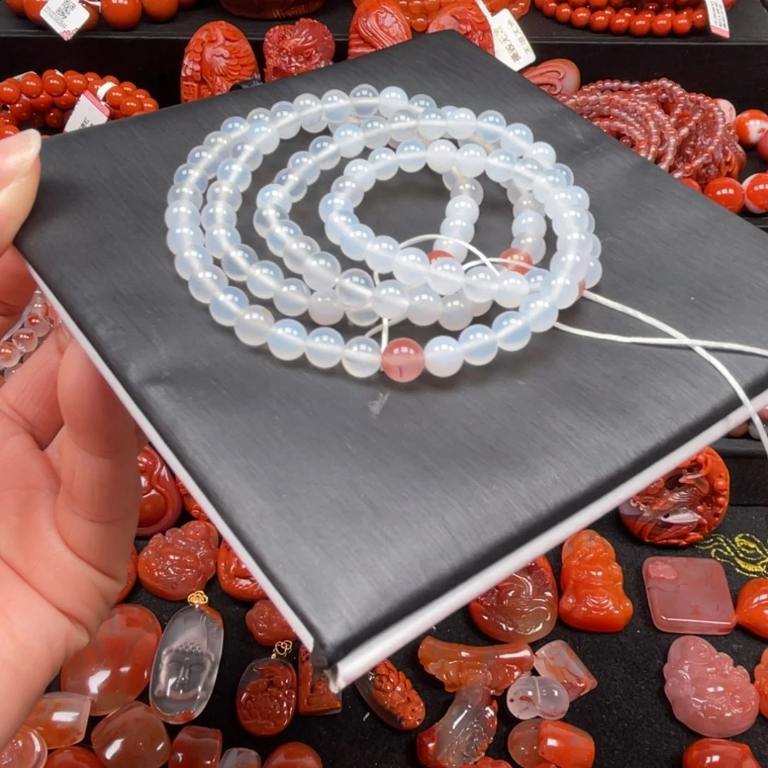 南红玛瑙未镶嵌荔枝冻多圈卡6