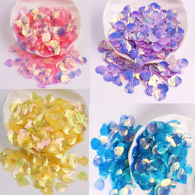 手工七彩金光贝壳片人鱼亮片用于美甲眼妆服装发饰贴饰