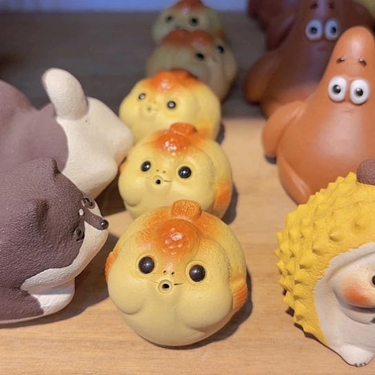 紫砂茶宠晚*意紫砂雕塑摆件