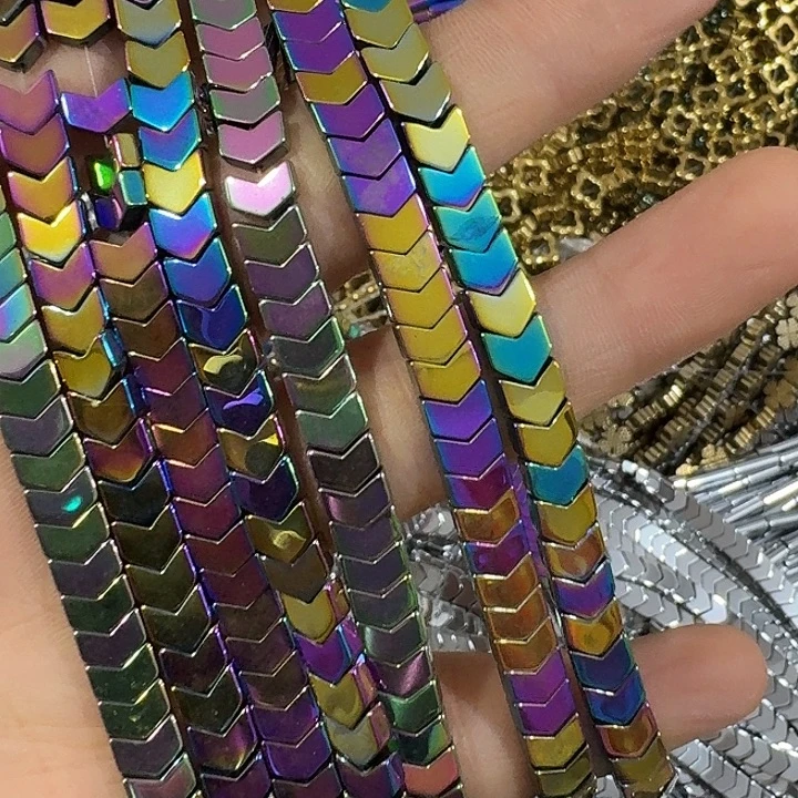 玛瑙/玉髓合金珠宝半成品2条彩色鱼骨链