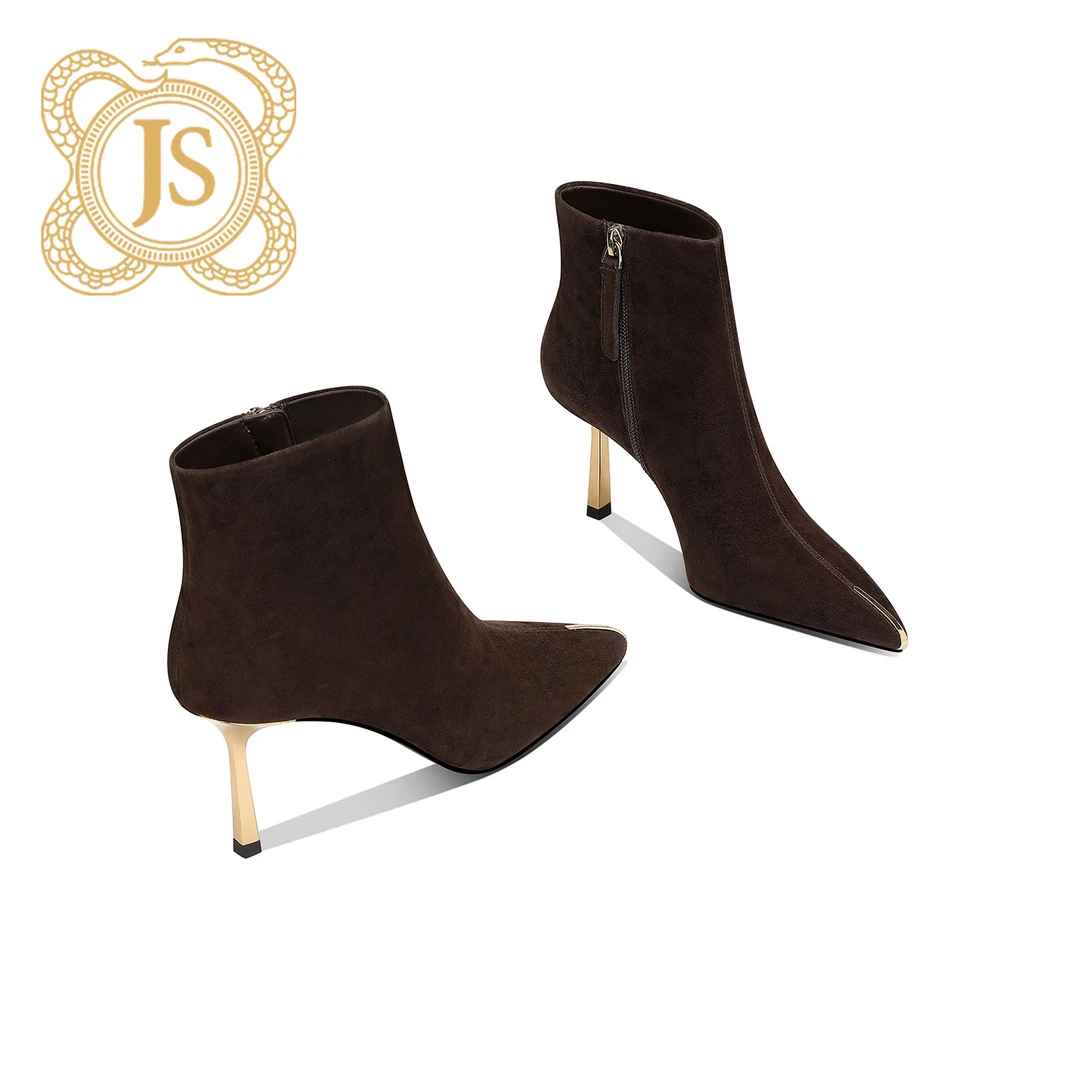 已开价，5909X8514气质细高跟秋冬冬季裸靴时尚欧美尖头细跟时装靴