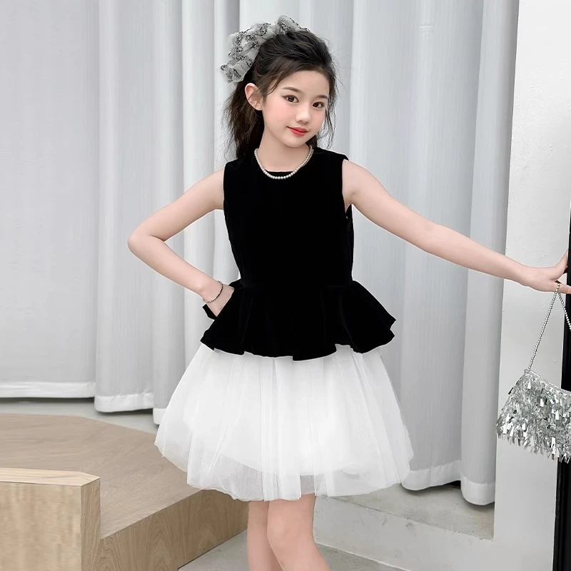 女童连衣裙2025新款洋气儿童夏季网纱公主裙女孩夏季洛丽塔公主裙