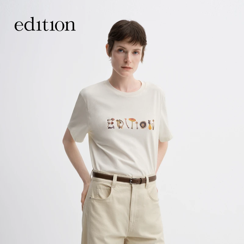 【商场同款】edition2025秋季新款蘑菇印花短袖T恤#EBE3TEE008