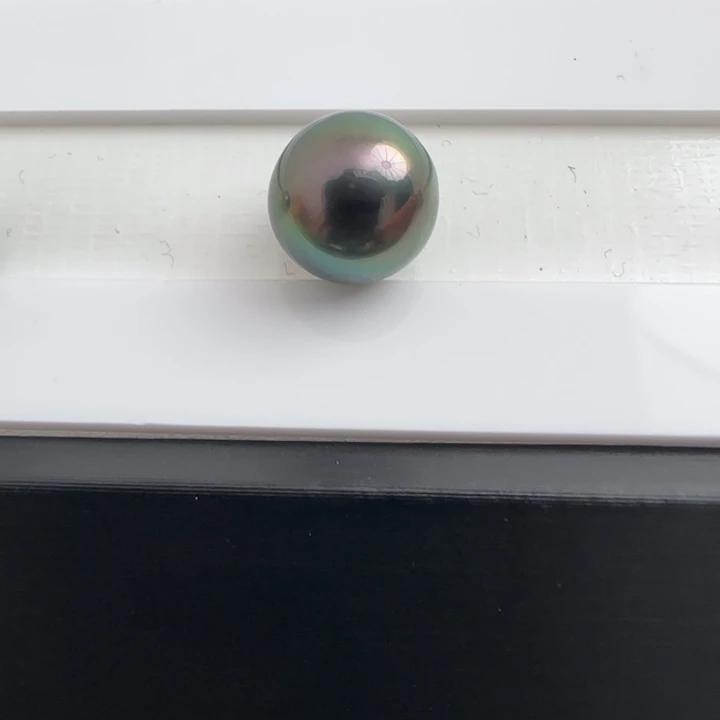 海水珍珠裸珠天然大溪地孔雀绿海水裸珠10-11