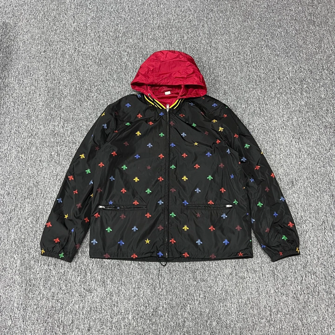 95新 GUCCI/古驰 Gucci 小蜜蜂冲锋衣外套 帽子可拆
