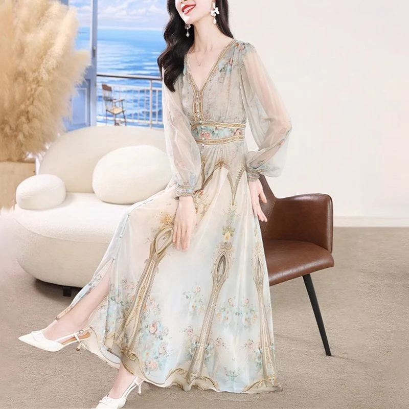 【蚕丝透气】大牌精致真丝连衣裙女夏2025新款法式纯欲高级桑蚕丝