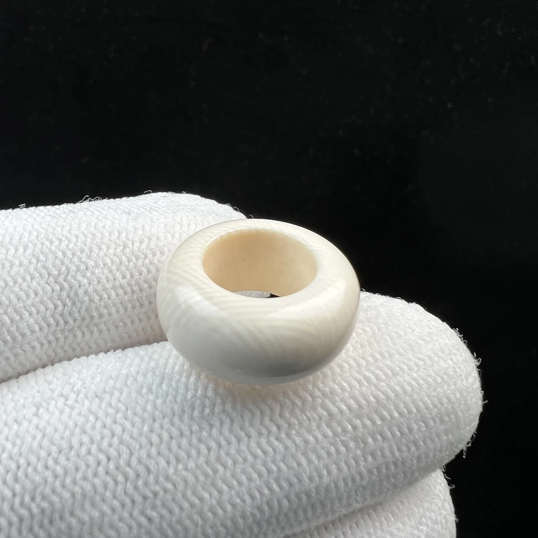 S1412天然猛犸牙跑环戒指内径9.8mm支持鉴定 假一罚四