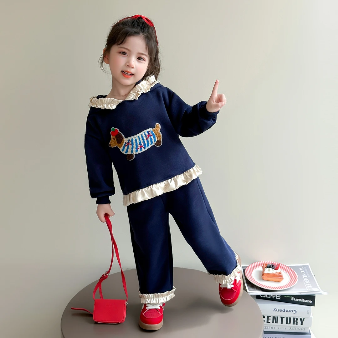 女童秋装2025新款套装洋气卫衣儿童春秋季运动时髦宝宝炸街两件套