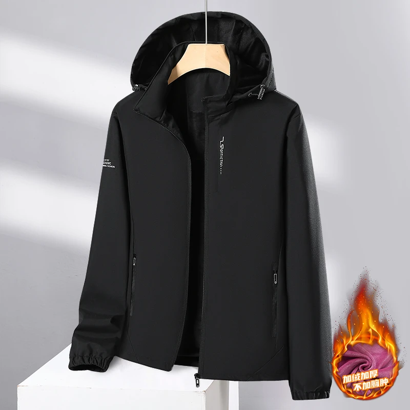 男士加绒款冲锋衣外套保暖显瘦大码防风防水透气户外运动登山