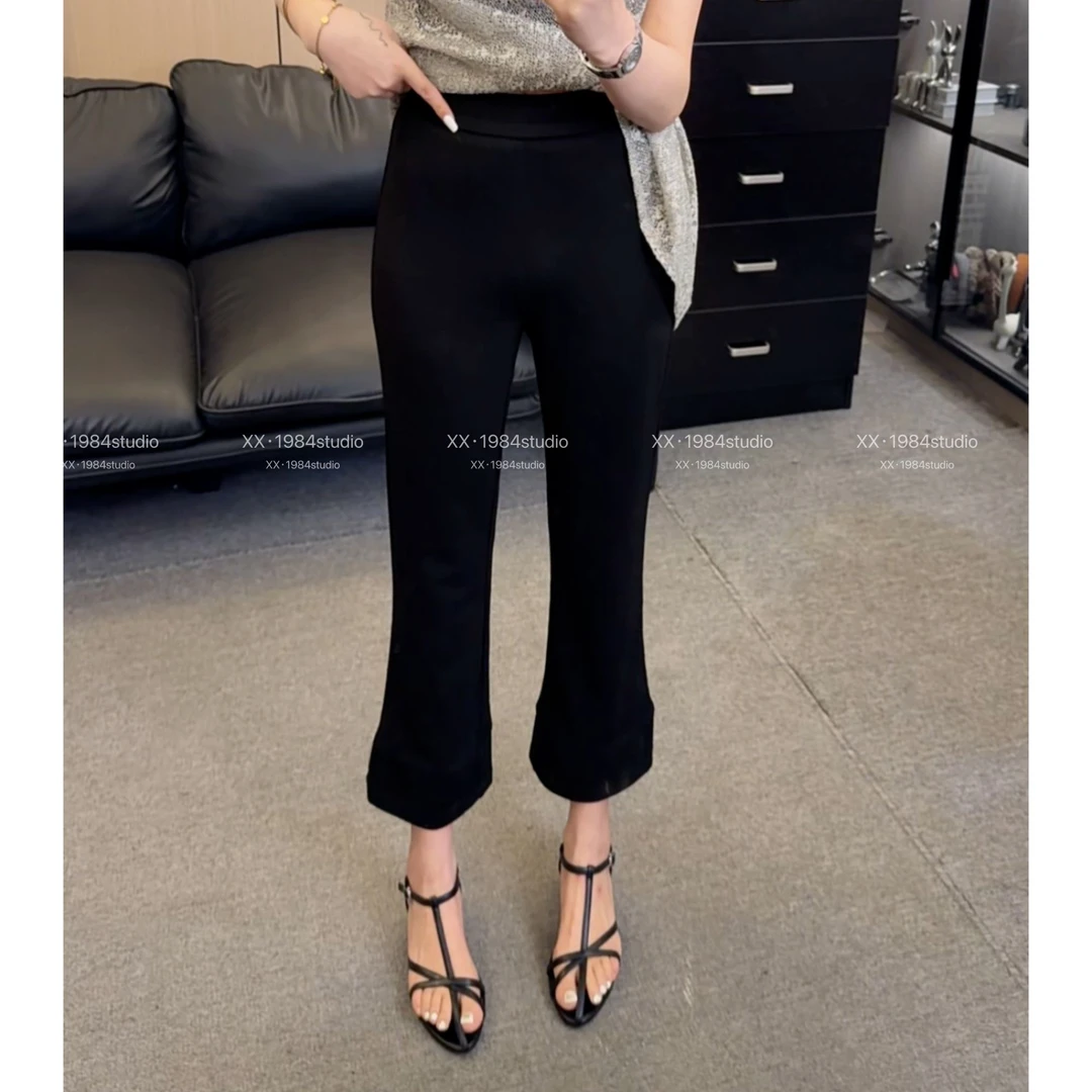 1984 精选【八分微喇】巨显瘦修身百搭弹力休闲打底裤