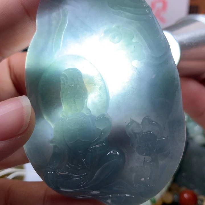 翡翠颈饰未镶嵌保真天然A货翡翠