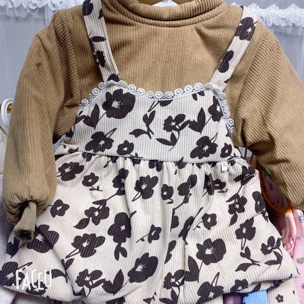 公主风B类碎花反穿衣罩衣牛仔夏季小童秋款宽松韩版