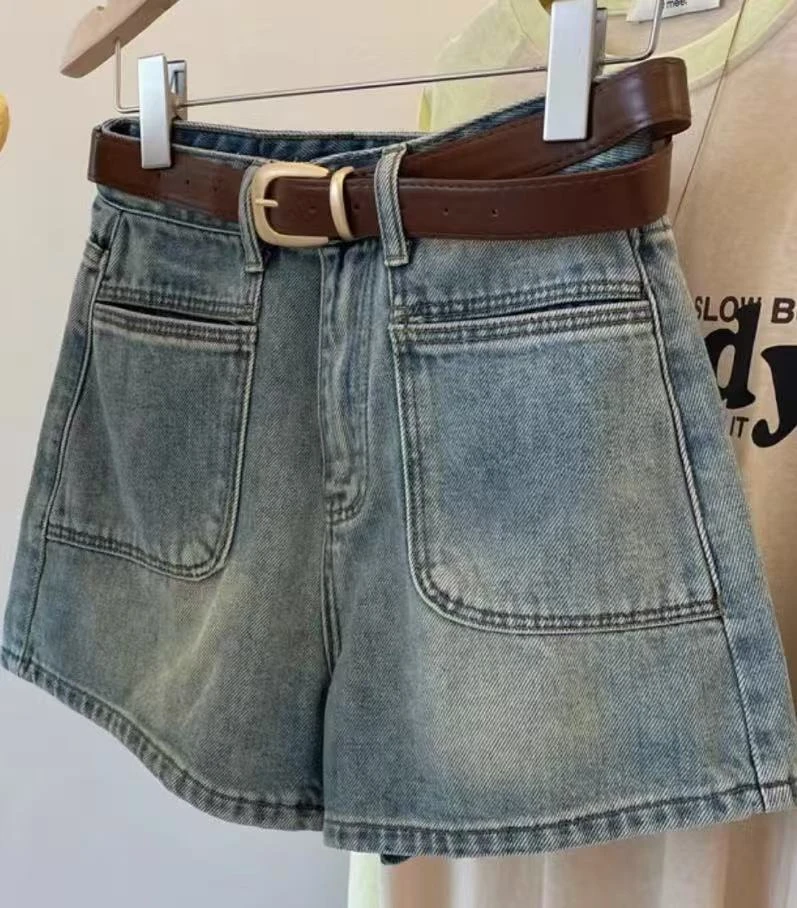 复古低腰包臀牛仔超短裤女夏季美式修身