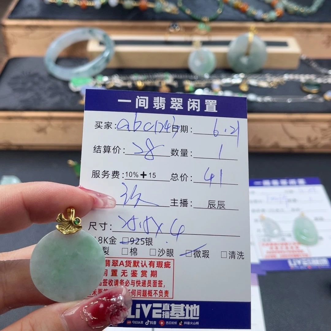 翡翠银S925镶嵌颈饰a****5买断不退不换