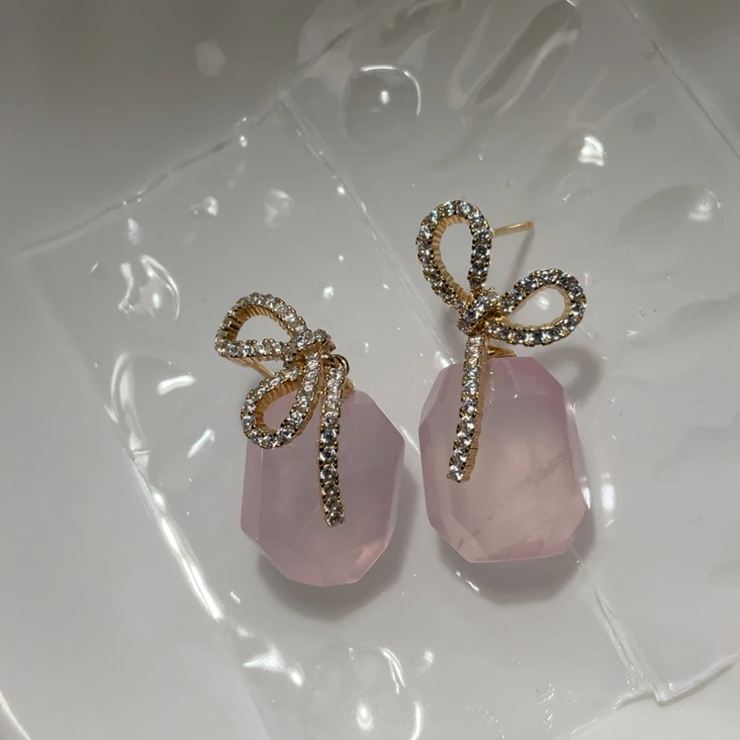 银S925镶嵌水晶耳饰