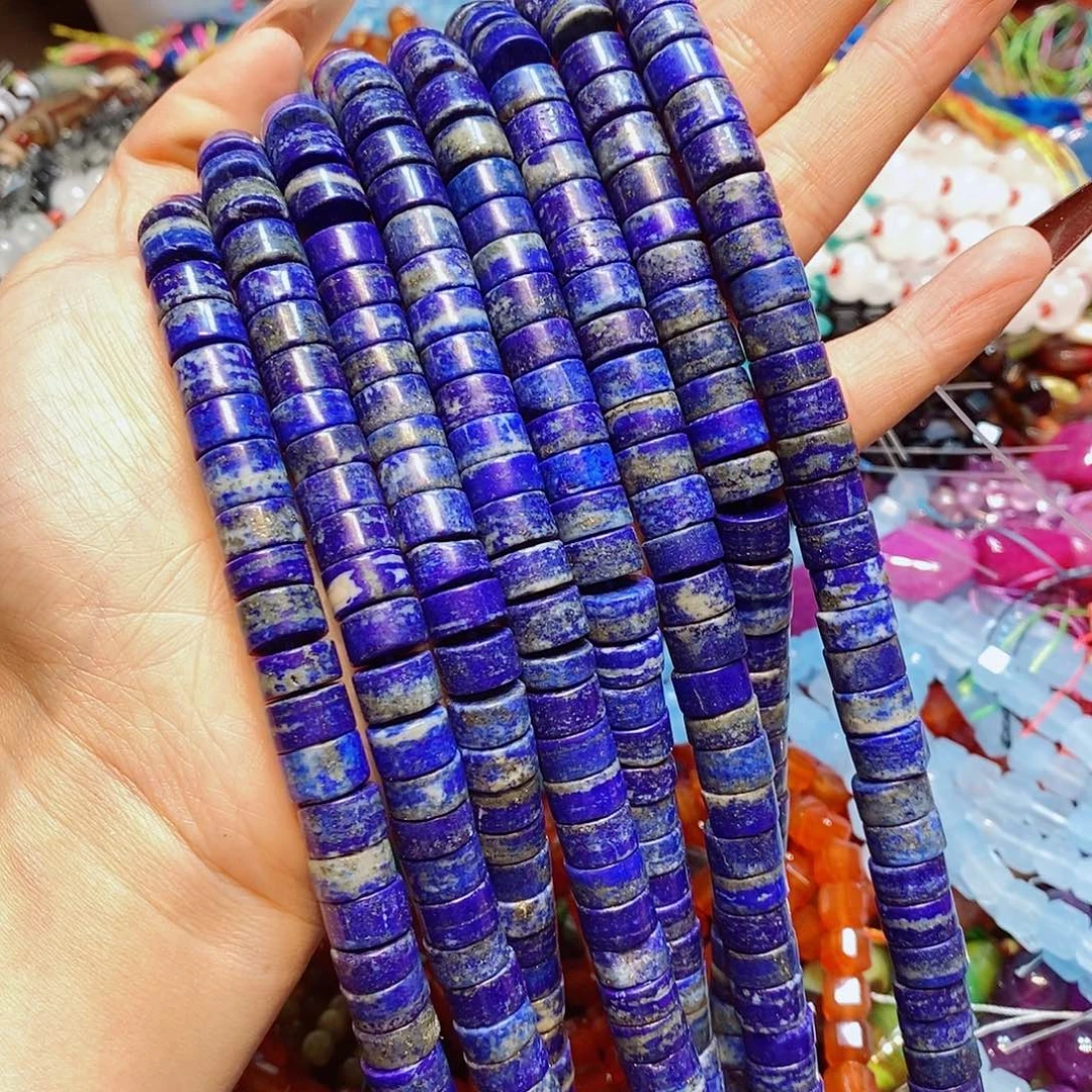 玛瑙/玉髓未镶嵌珠宝半成品天然青金剁珠10mm一条