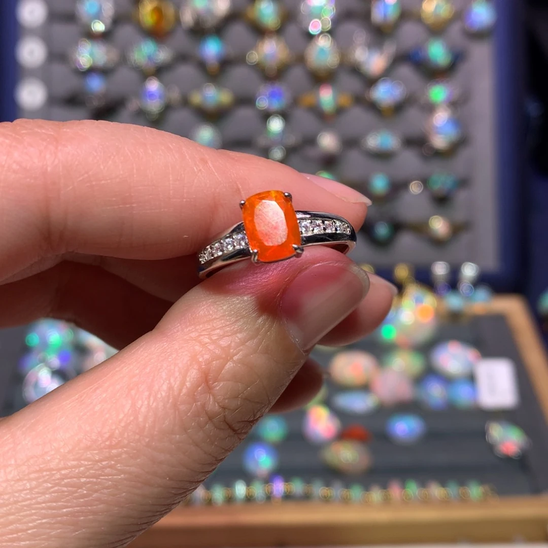 银S925镶嵌欧泊戒指款式