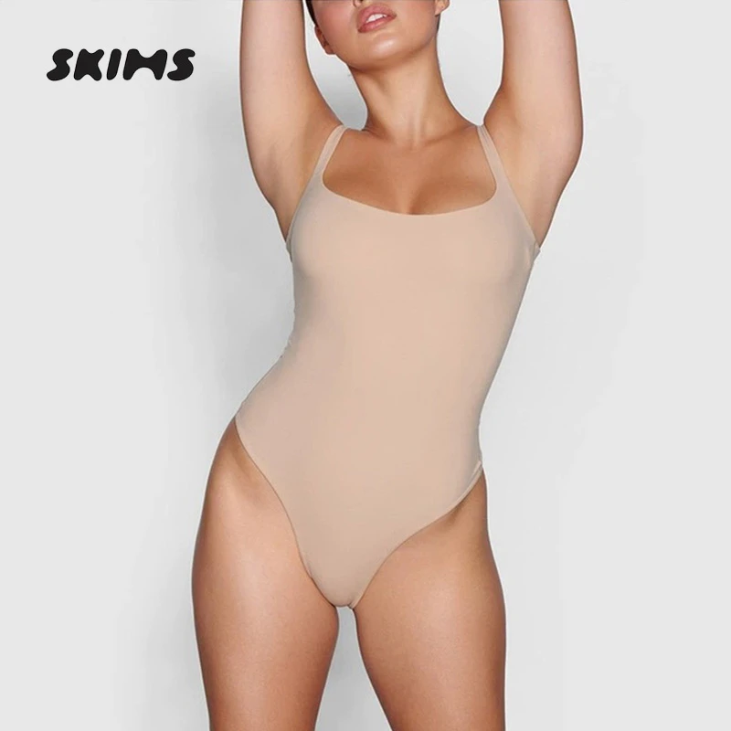 SKIMS HIRE FITS EVERYBODY休闲运动方领无袖吊带背心连体塑身衣