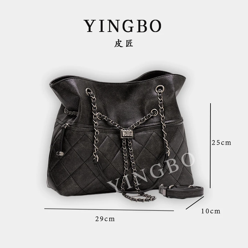 【英柏甄选】ZT-95032-游牧复古黑 然与纯小众设计感时尚百搭女包