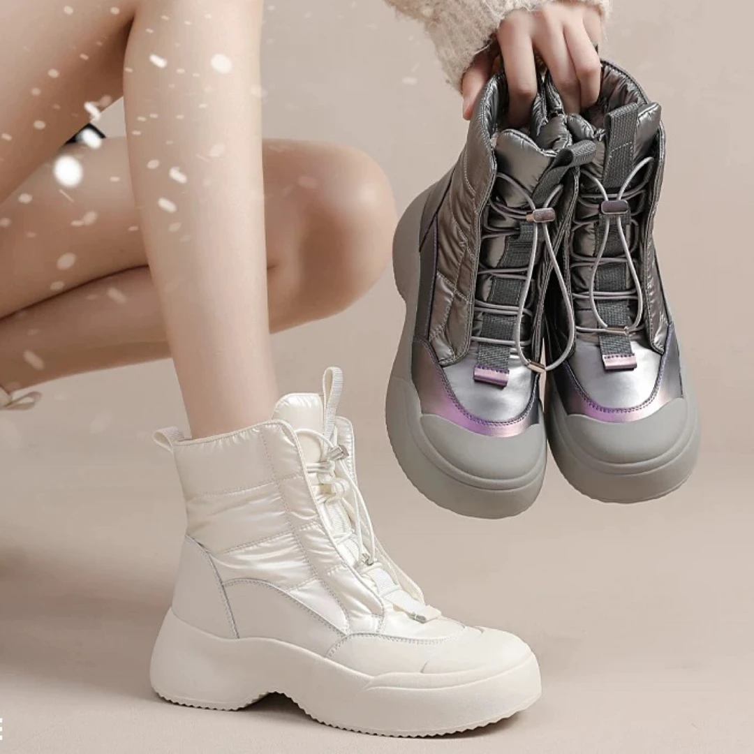 雪地靴女厚底冬季防水短靴加绒加厚保暖棉鞋