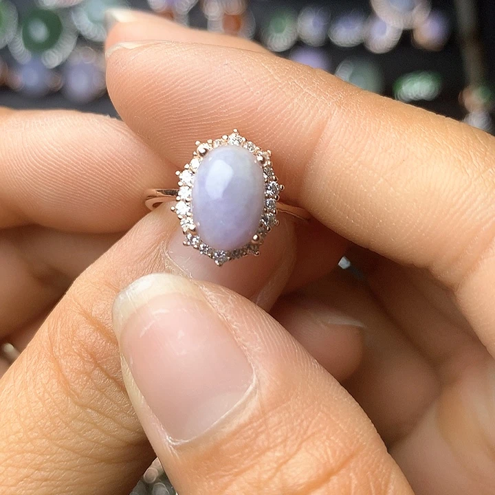 翡翠戒指银S925镶嵌